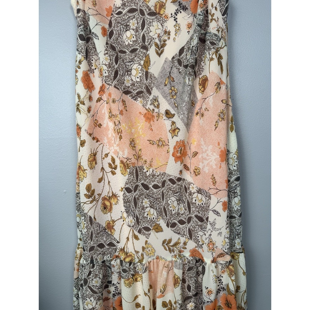 Vintage K‎ & Company Dress Floral Patchwork Ruffle Tiered Boho Maxi Y2K Size 12 - Picture 4 of 10